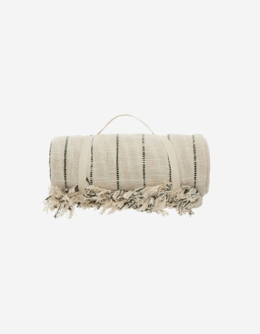 COLCHA "LUISA" RAYAS BEIGE 240X260