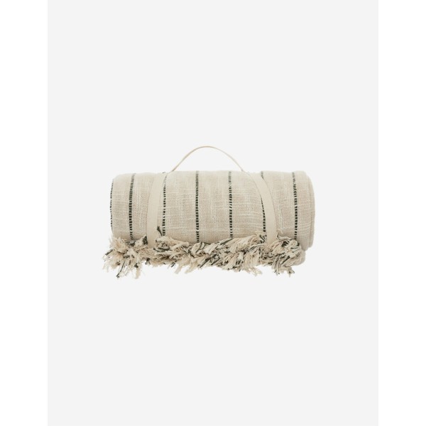 COLCHA "LUISA" RAYAS BEIGE 240X260