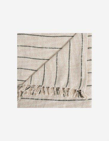 COLCHA "LUISA" RAYAS BEIGE 240X260
