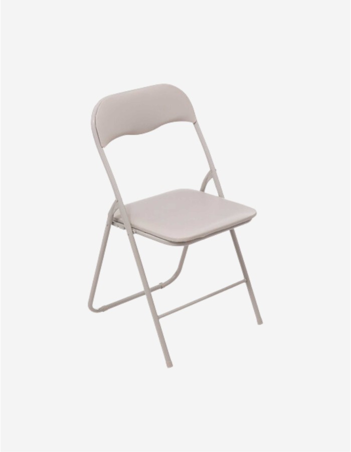 SILLA PLEGABLE DE PVC BEIGE