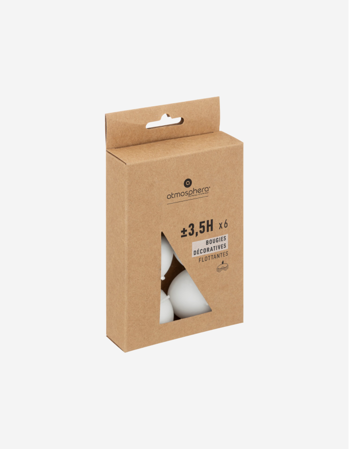 LOTE DE 6 VELAS FLOTANTES BLANCO