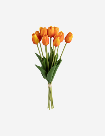 RAMO 10 TULIPANES NARANJAS