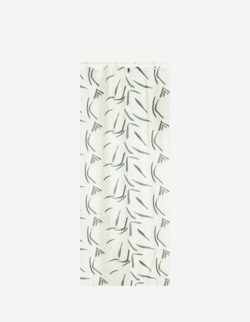 CORTINA DUCHA BLANCO Y VERDE 180X200