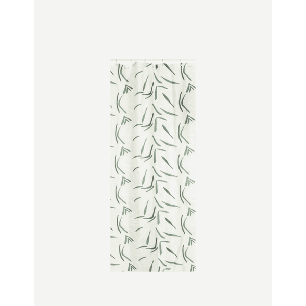 CORTINA DUCHA BLANCO Y VERDE 180X200