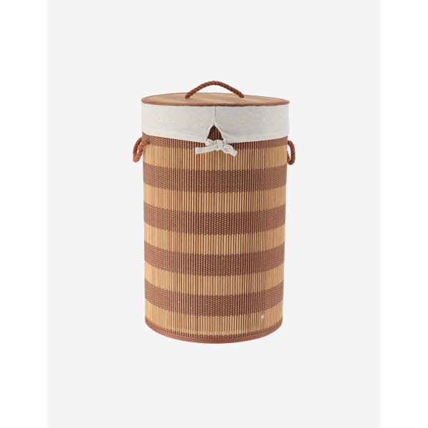 CESTA ROPA PLEGABLE BAMBú/ALGOD. MARRÓN