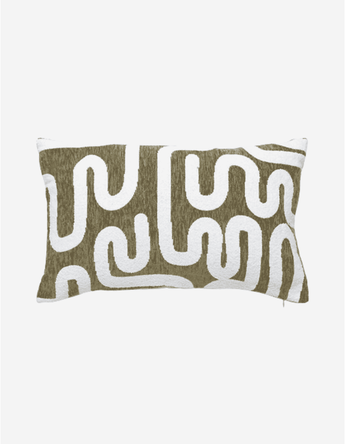 FUNDA COJIN JENI VERDE CAQUI 50X30