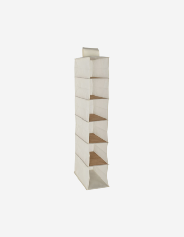 ORGANIZADOR BAMBÚ TELA 15X30X84CMNATURAL
