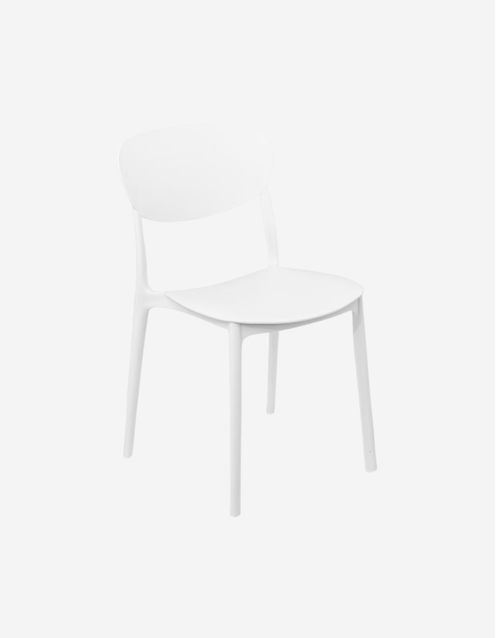 SILLA APILABLE DE PLÁSTICO BLANCA