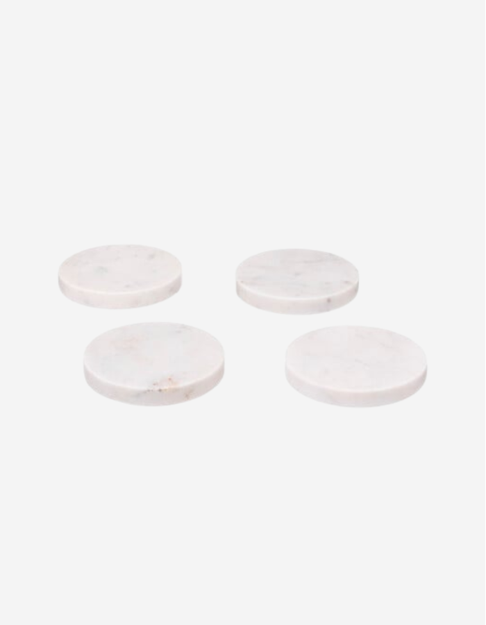JUEGO DE 4 POSAVASOS DE MÁRMOL BLANCO
