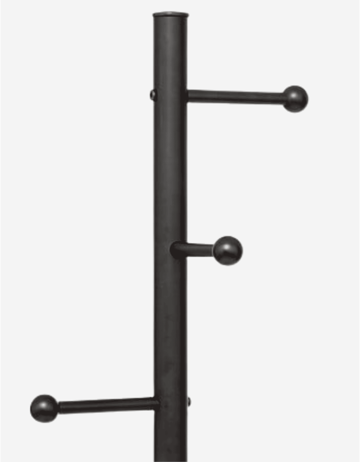 PERCHERO BLACKMARBLE 6 VARILLAS METAL NEGRO