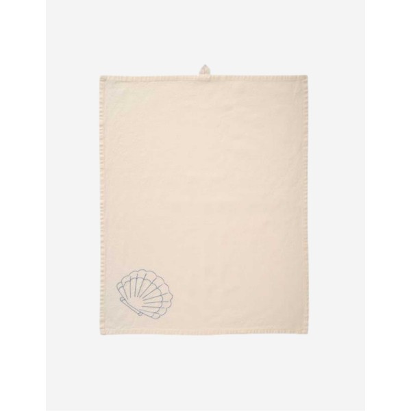 PAÑO DE COCINA CREMA 50X70 BORDADO CONCHA