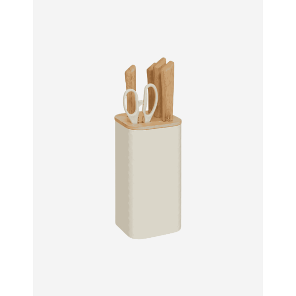 BLOQUE DE 4 CUCHILLOS Y TIJERAS SENSIA