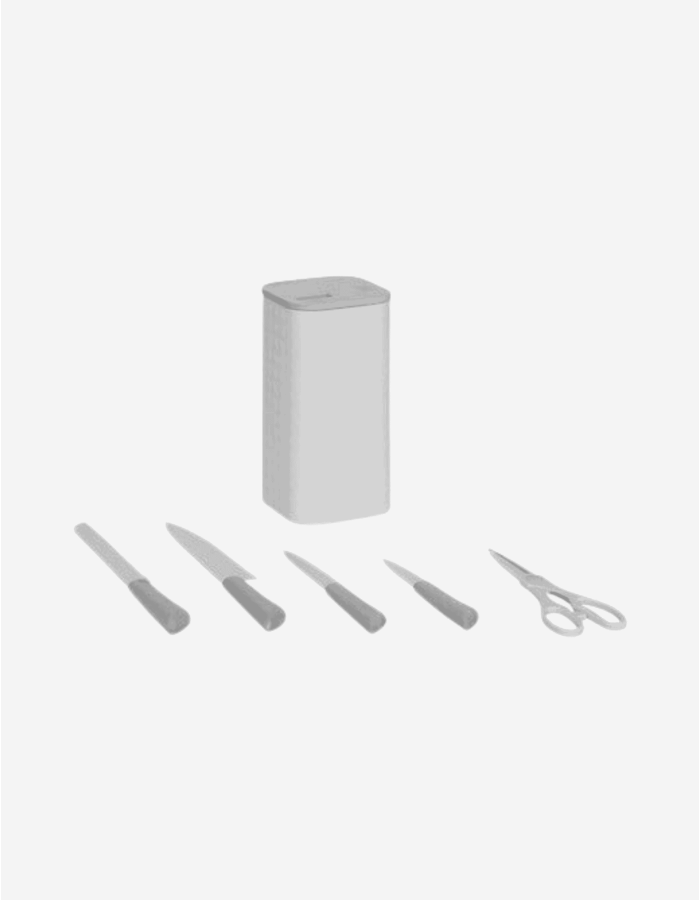 BLOQUE DE 4 CUCHILLOS Y TIJERAS SENSIA