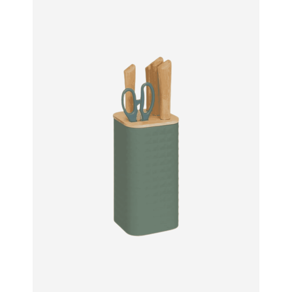 BLOQUE DE 4 CUCHILLOS Y TIJERAS SENSIA