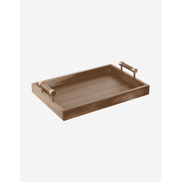 BANDEJA ACACIA CON ASAS METAL 39X26X8