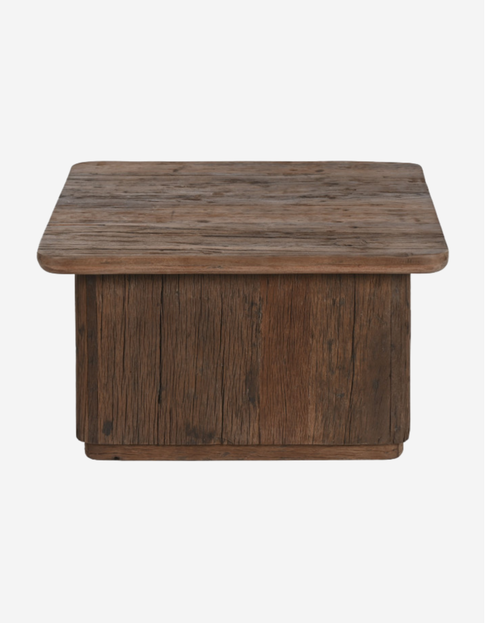 MESA CENTRO MADERA RECICLADA 70X70X39