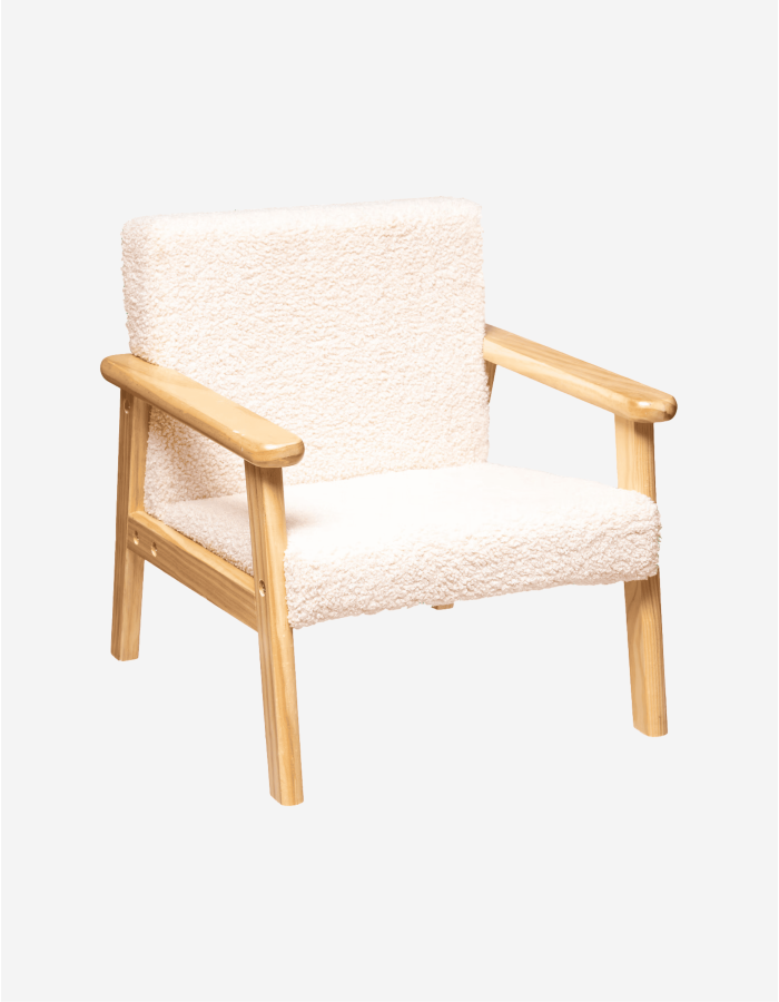 SILLÓN INFANTIL BASILE RIZO BLANCO