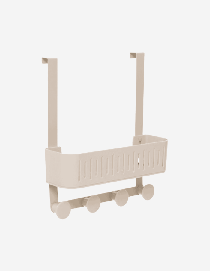 ESTANTE DE DUCHA 4 GANCHOS BEIGE