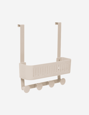 ESTANTE DE DUCHA 4 GANCHOS BEIGE