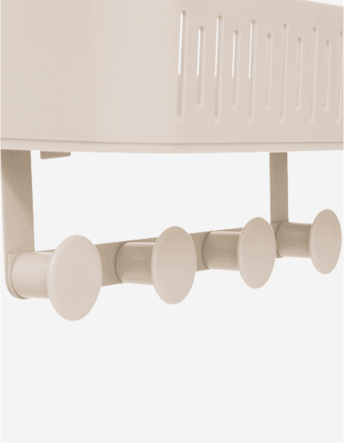 ESTANTE DE DUCHA 4 GANCHOS BEIGE