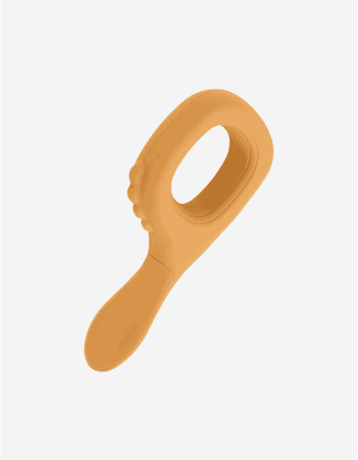 SET DE BABERO Y CUCHARA SILICONA OCRE