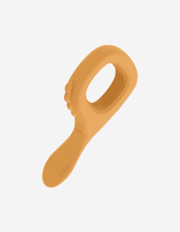 SET DE BABERO Y CUCHARA SILICONA OCRE