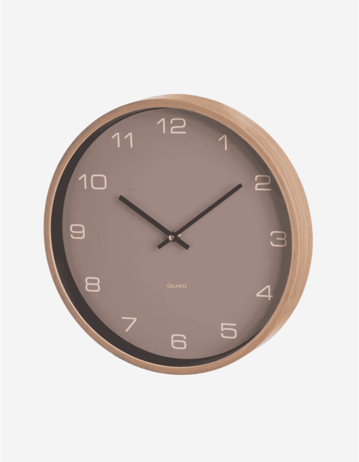RELOJ PARED PP MARRÓN 35CM