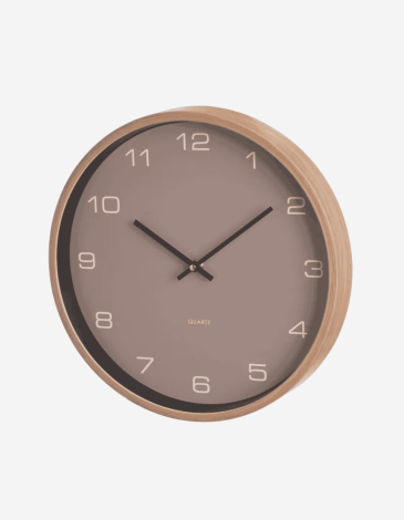 RELOJ PARED PP MARRÓN 35CM