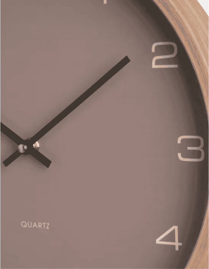RELOJ PARED PP MARRÓN 35CM