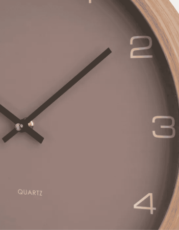 RELOJ PARED PP MARRÓN 35CM