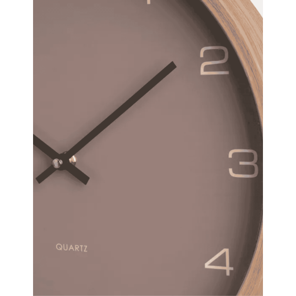 RELOJ PARED PP MARRÓN 35CM
