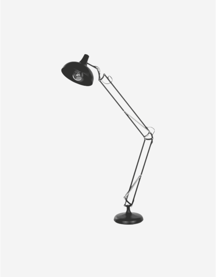 LÁMPARA DE PIE METAL FLEXO NEGRO 65X170