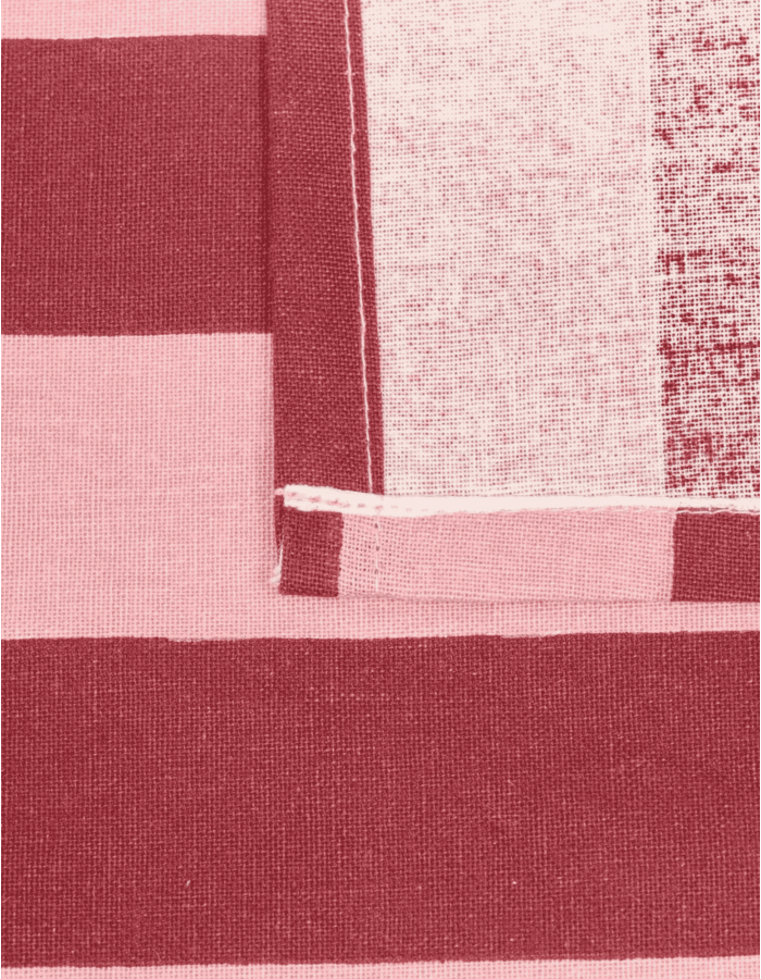 MANTEL CHERI 150X250 RAYAS ROJO
