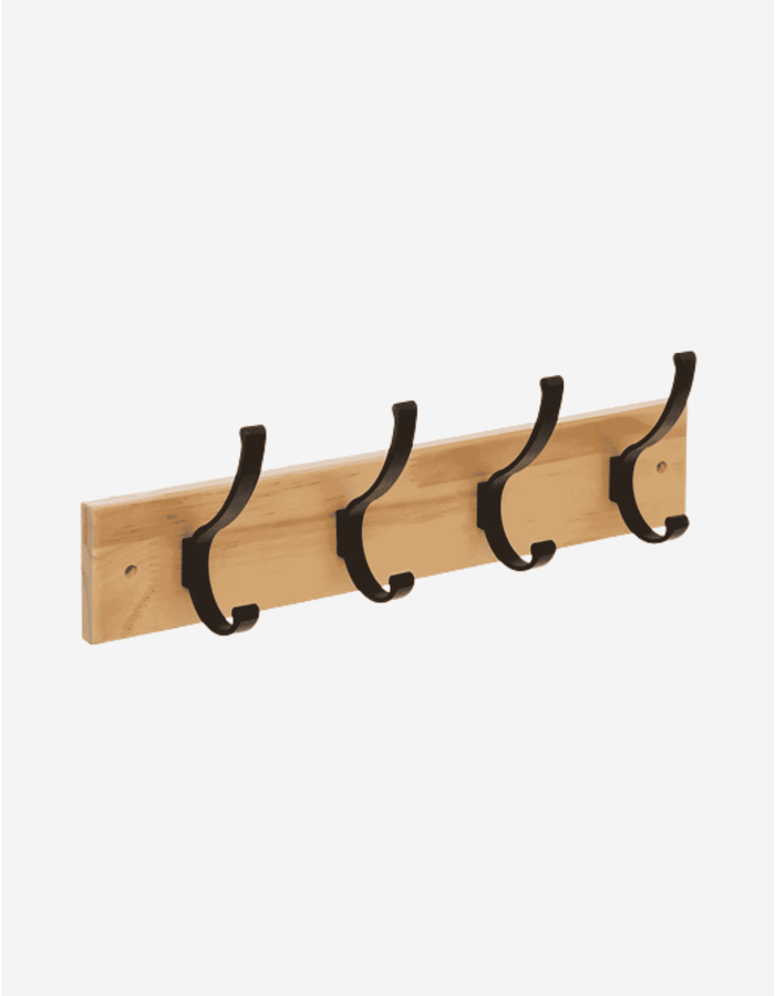 PERCHERO DE MADERA NATURAL 4 COLG.