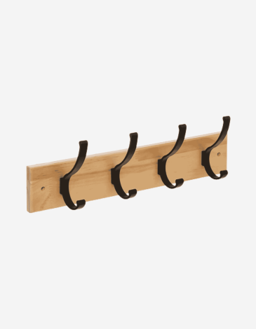 PERCHERO DE MADERA NATURAL 4 COLG.