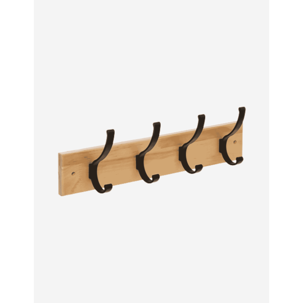 PERCHERO DE MADERA NATURAL 4 COLG.