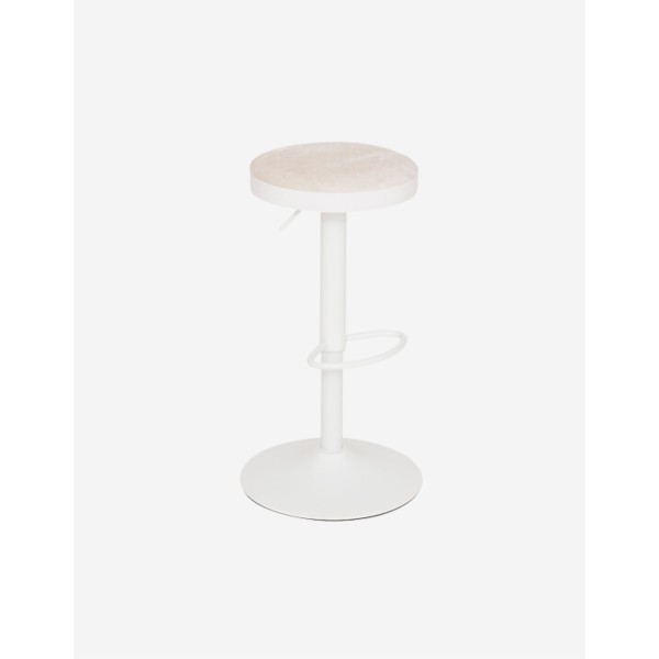 TABURETE DE BAR ILSA AJUSTABLE BLANCO Y MARFIL