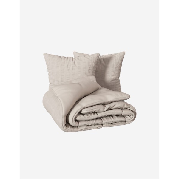 JUEGO DE CAMA IRHIA 240X220CM SEERSUCKER BEIGE 