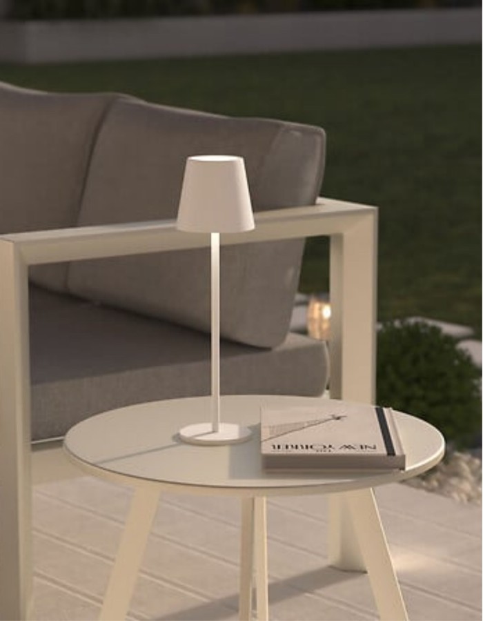 LÁMPARA EXTERIOR CODY ALTO 36CM METAL BLANCO