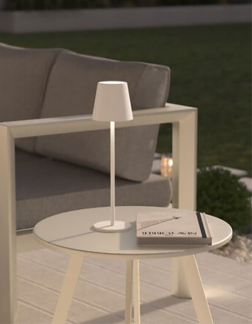 LÁMPARA EXTERIOR CODY ALTO 36CM METAL BLANCO