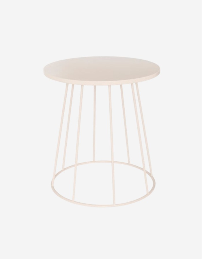 MESA DE CAFE LATTE 38CM METAL BEIGE 