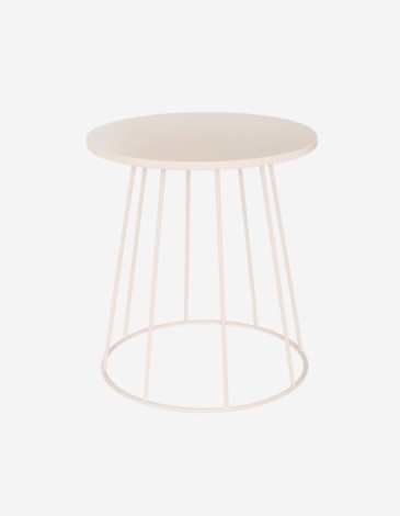 MESA DE CAFE LATTE 38CM METAL BEIGE 