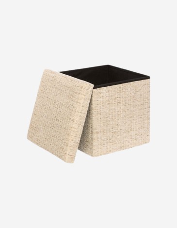 PUF PLEGABLE OLMA 38X38CM BEIGE 