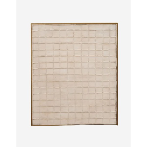 CUADRO BEIGE DECORATIVO CON BASTIDOR DE MADERA