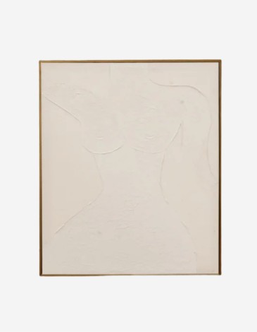 CUADRO BEIGE DECORATIVO CON BASTIDOR DE MADERA ROB