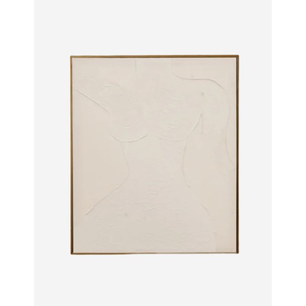 CUADRO BEIGE DECORATIVO CON BASTIDOR DE MADERA ROB