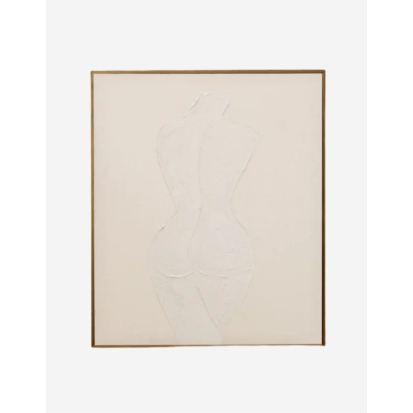 CUADRO BEIGE DECORATIVO CON BASTIDOR DE MADERA ROB