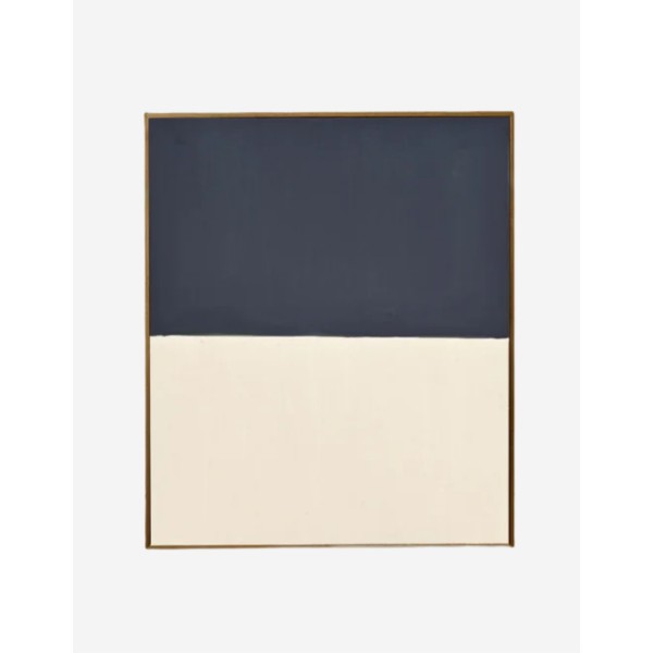 CUADRO AZUL Y BLANCO DECORATIVO CON BASTIDOR DE MA