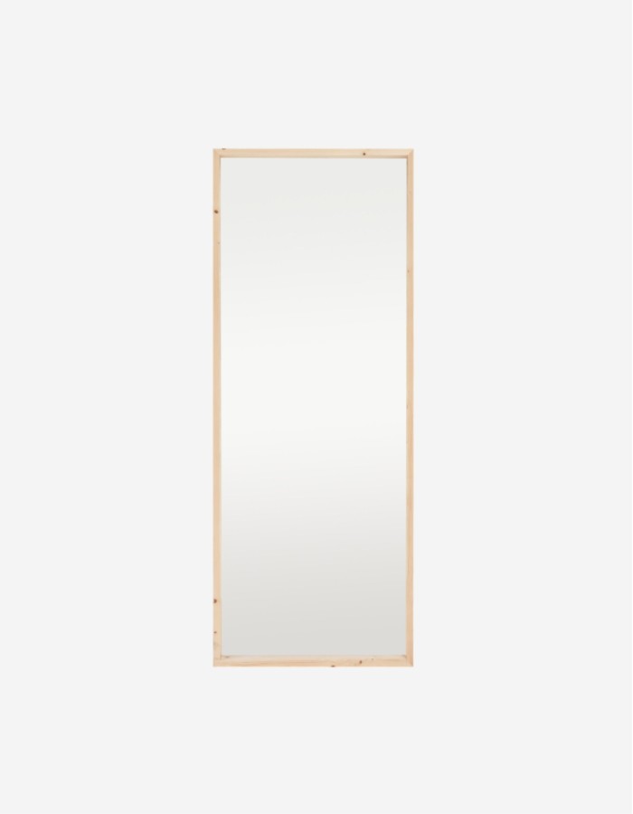 ESPEJO EFECTO MADERA MACIZA TONO NATURAL DE 160X60