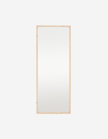 ESPEJO EFECTO MADERA MACIZA TONO NATURAL DE 160X60